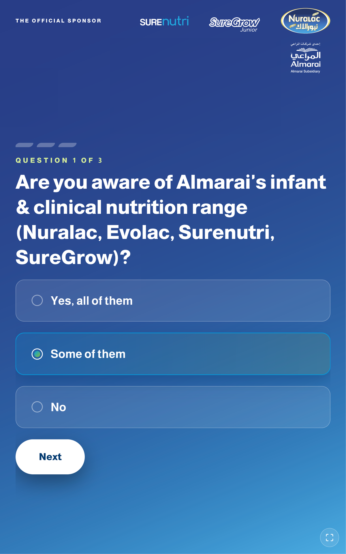The quiz on a tablet in portrait