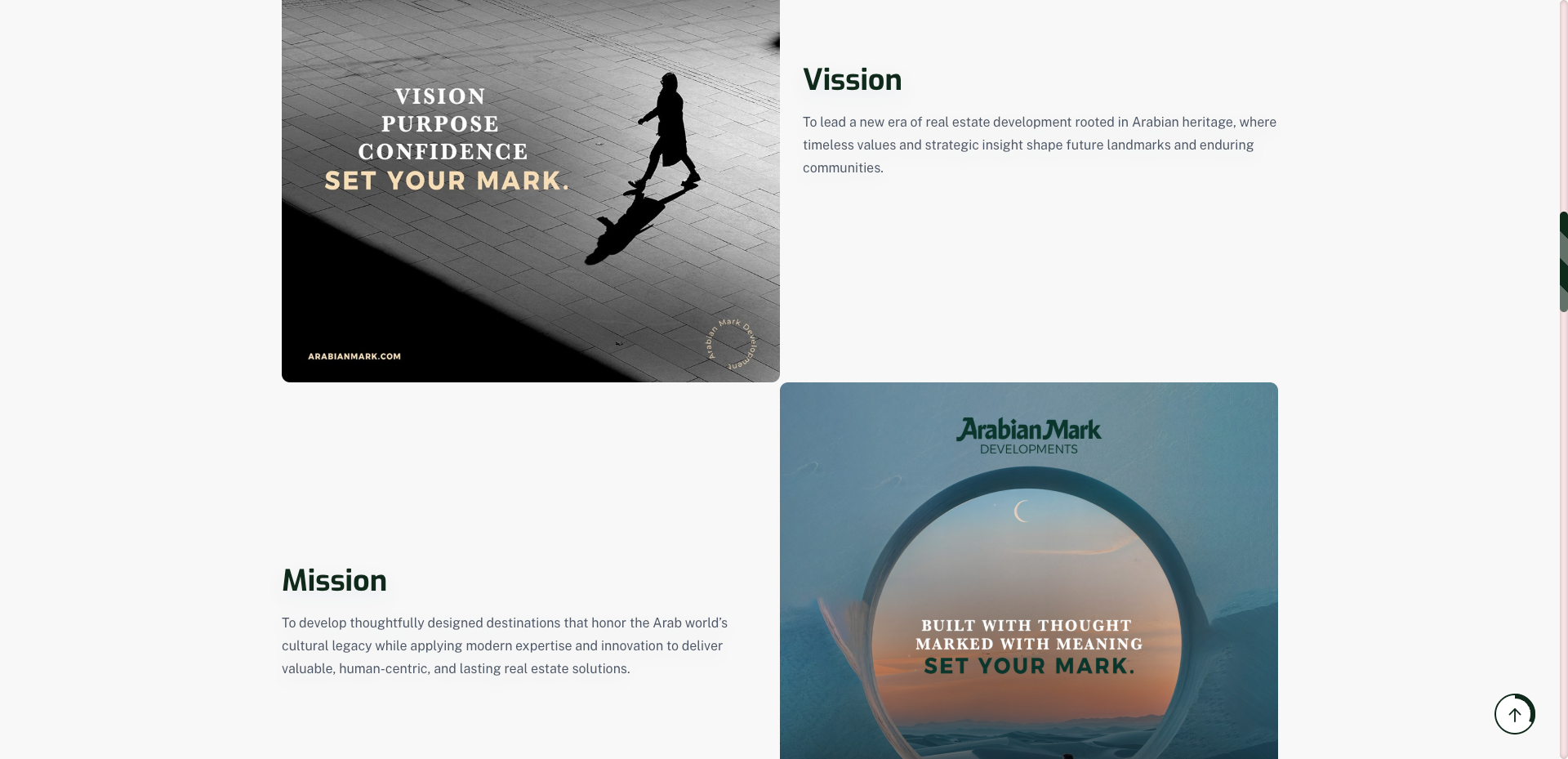 Vision and mission section