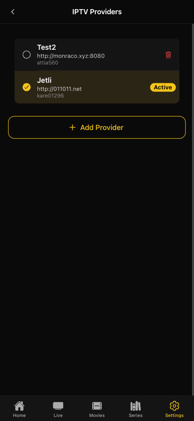 IPTV provider management