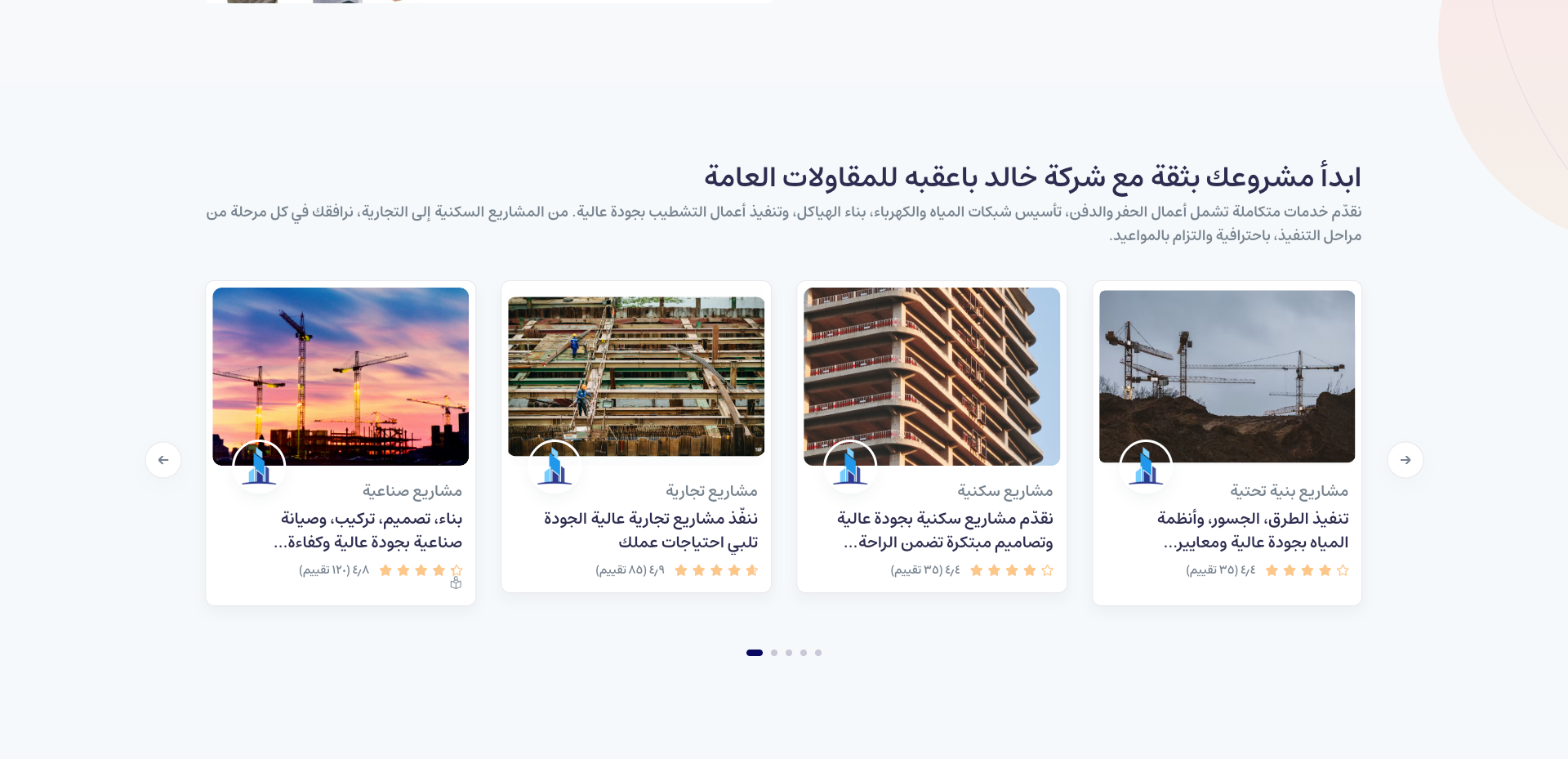 Project showcase cards