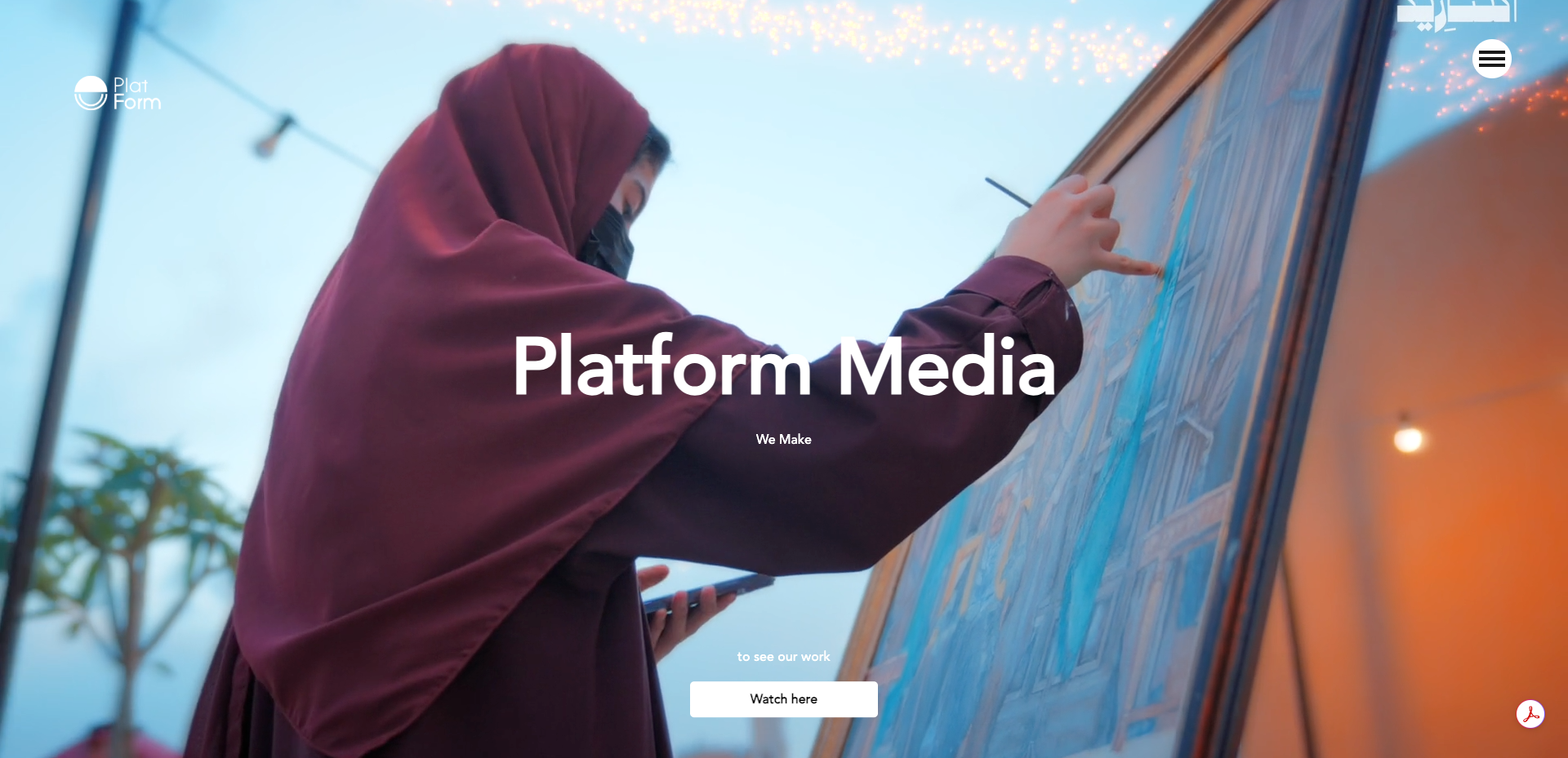 Homepage with full-screen video background