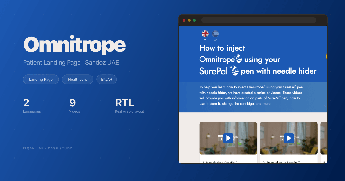Sandoz Omnitrope: A Bilingual Patient Landing Page for the UAE