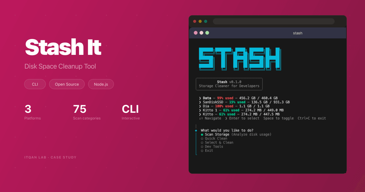 Stash It — Disk Space Cleanup Tool