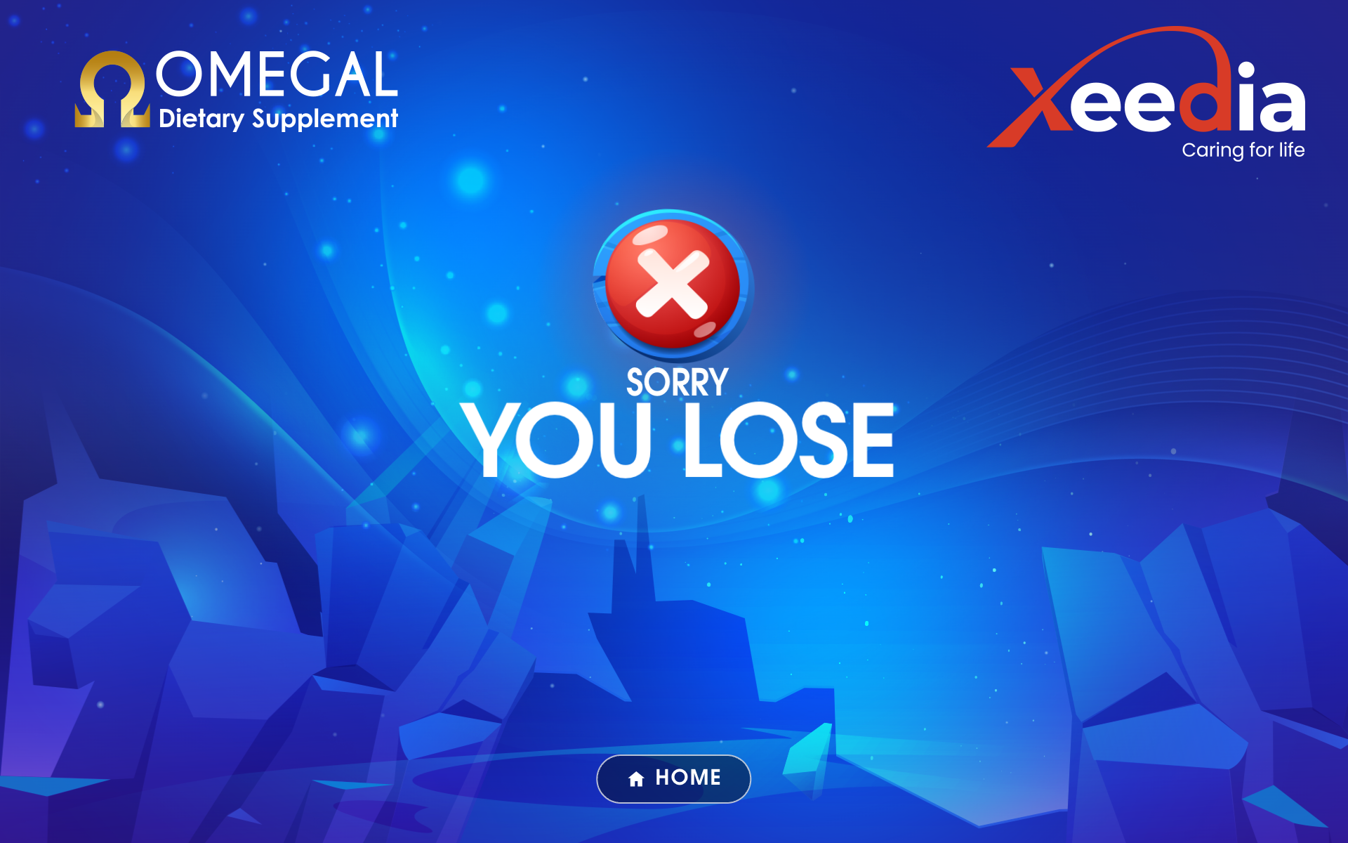 The lose screen